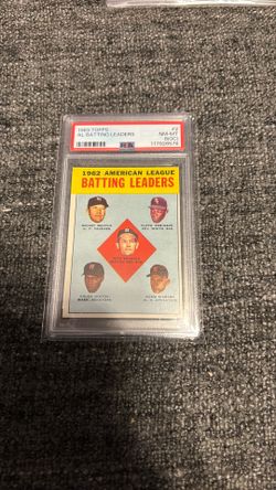 1963 Topps #2 Mickey Mantle AL Batting Leaders PSA 8 OC