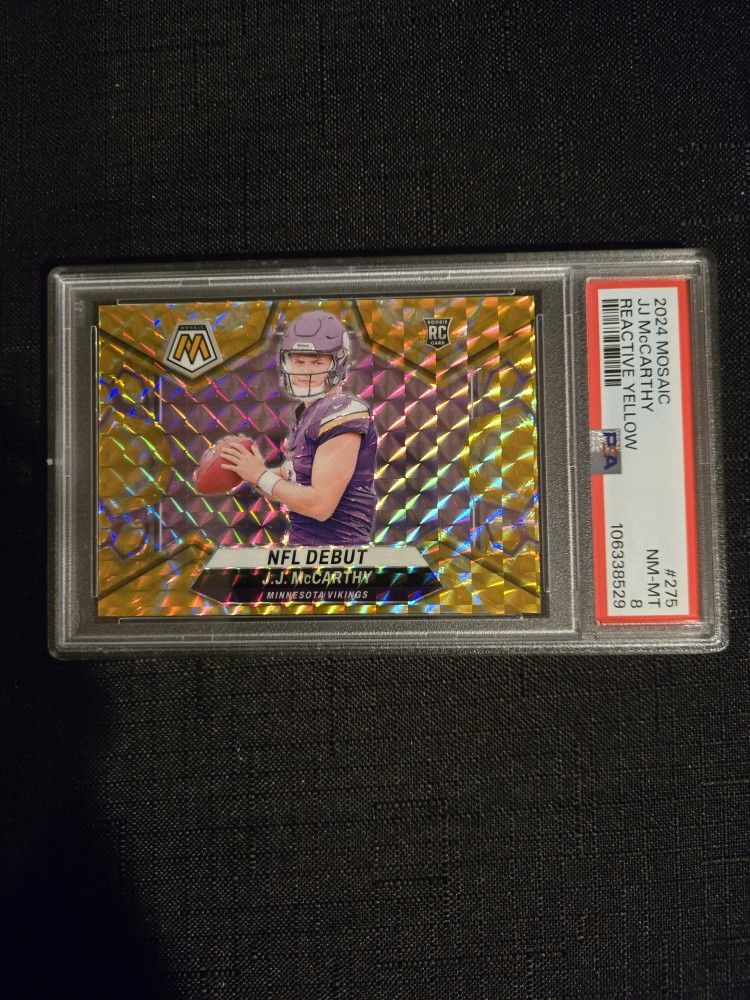 J.J. McCarthy [Yellow Reactive] #275 PSA 8