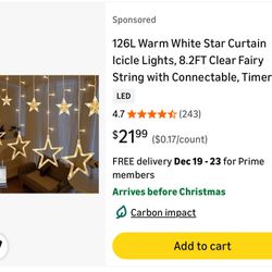 Christmas New Year Outdoor Star Curtain