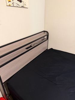 Industrial Metal Bed with Storage Drawers