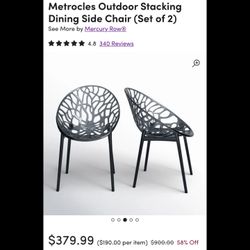 Pair Of Black Modern Indoor/outdoor Chairs