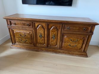 Vintage Wood Buffet Sideboard with Drawers