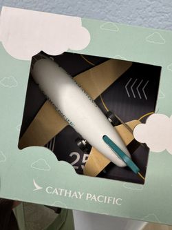 Cathy Pacific Airways Pullback Wooden Toy Plane