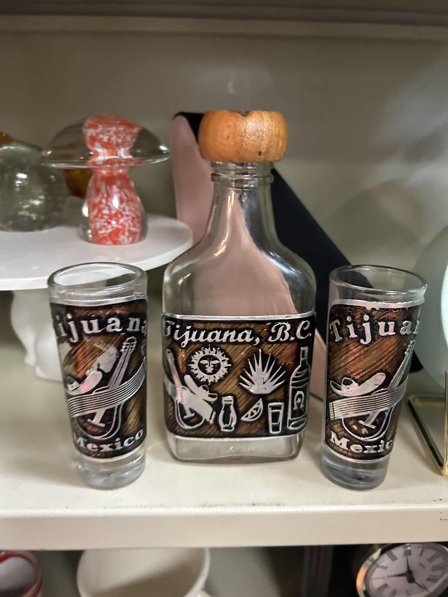 tequila decanter set, which includes a bottle and two shot glasses