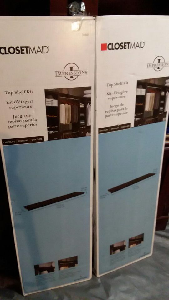 2 Closetmaid Impressions Chocolate Top Shelf Kit For In Open In The Appcontinue To Mobile Website