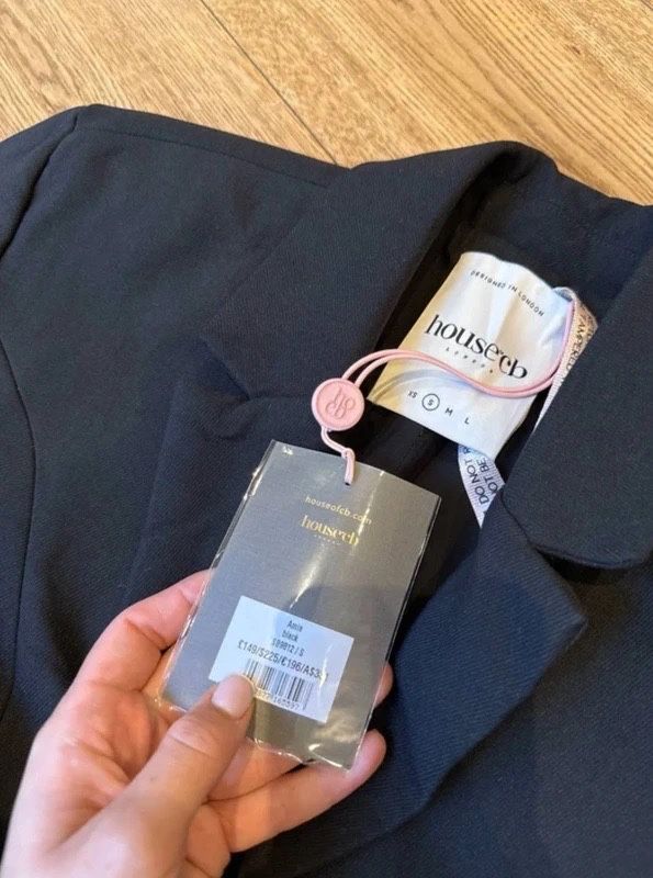 Shoulder padded blazer dress size small Amia Brand new with pink ribbon still attached