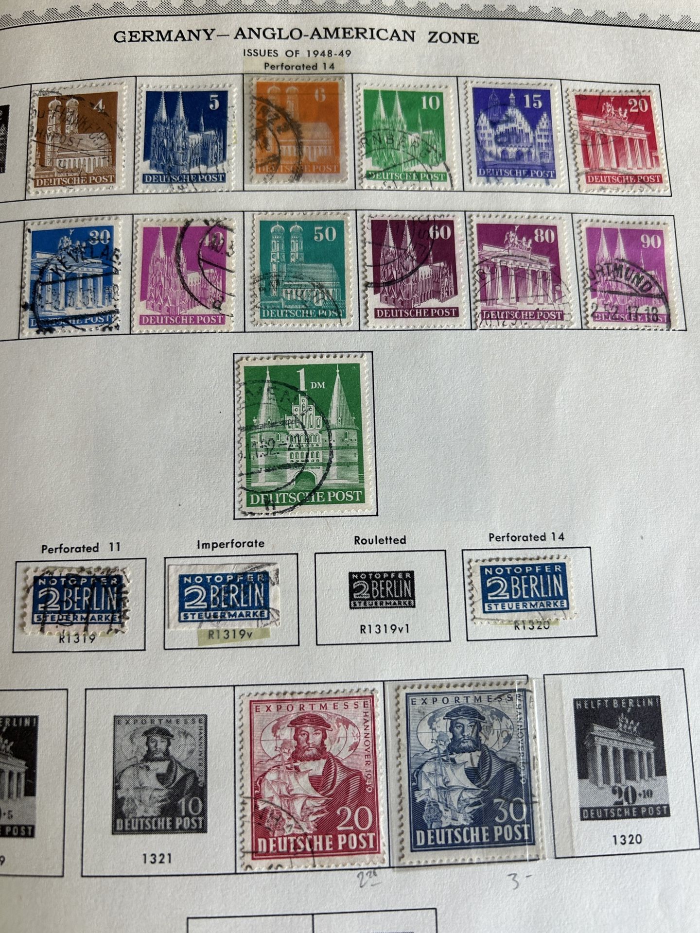 Germany 🇩🇪 Anglo, American zone postage stamp collection 18 stamps issue 1948 to 1949