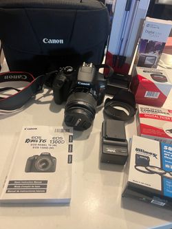 Canon T6 camera with accessories