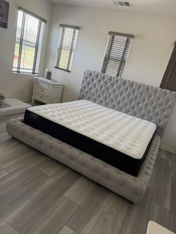 New In Box King Bed Frame With Mattress (Read Description Below)