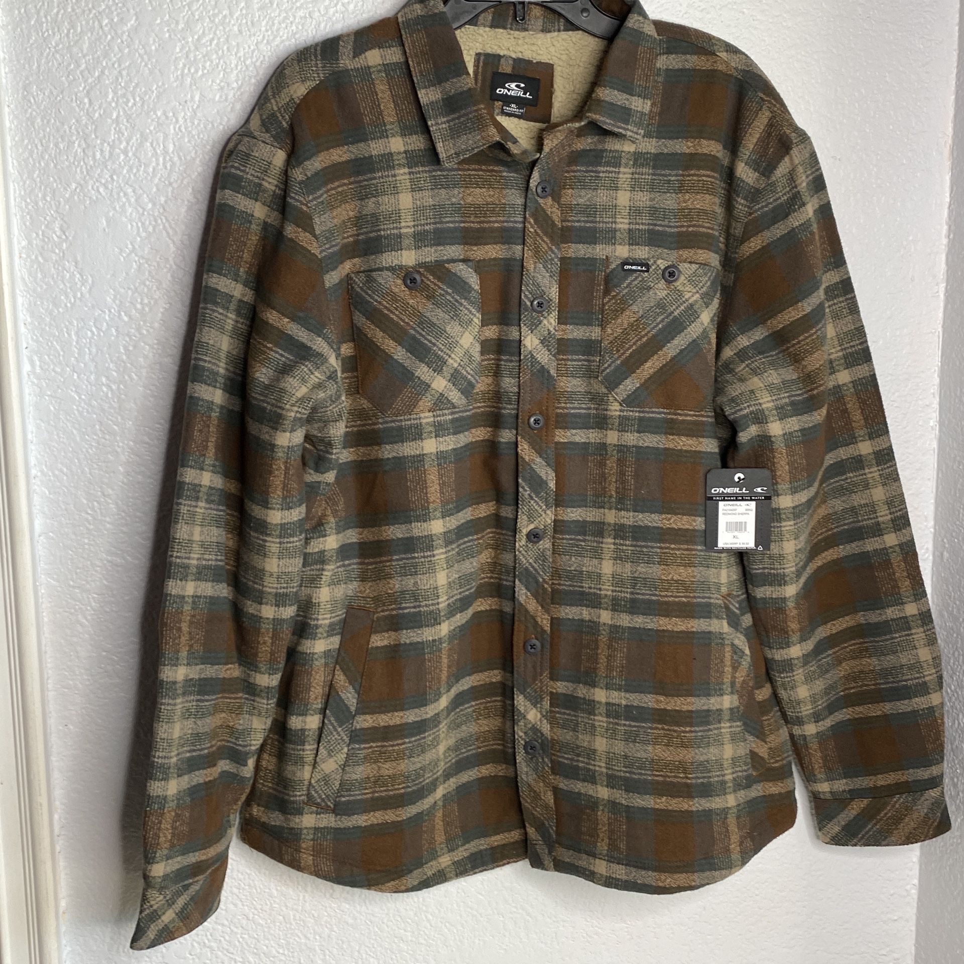 O’Neill Redmond Sherpa Flannel Shirt Sz XL Mens New 