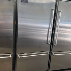 VIKING 36”WIDE BUILT IN STAINLESS STEEL BOTTOM FREEZER REFRIGERATOR 