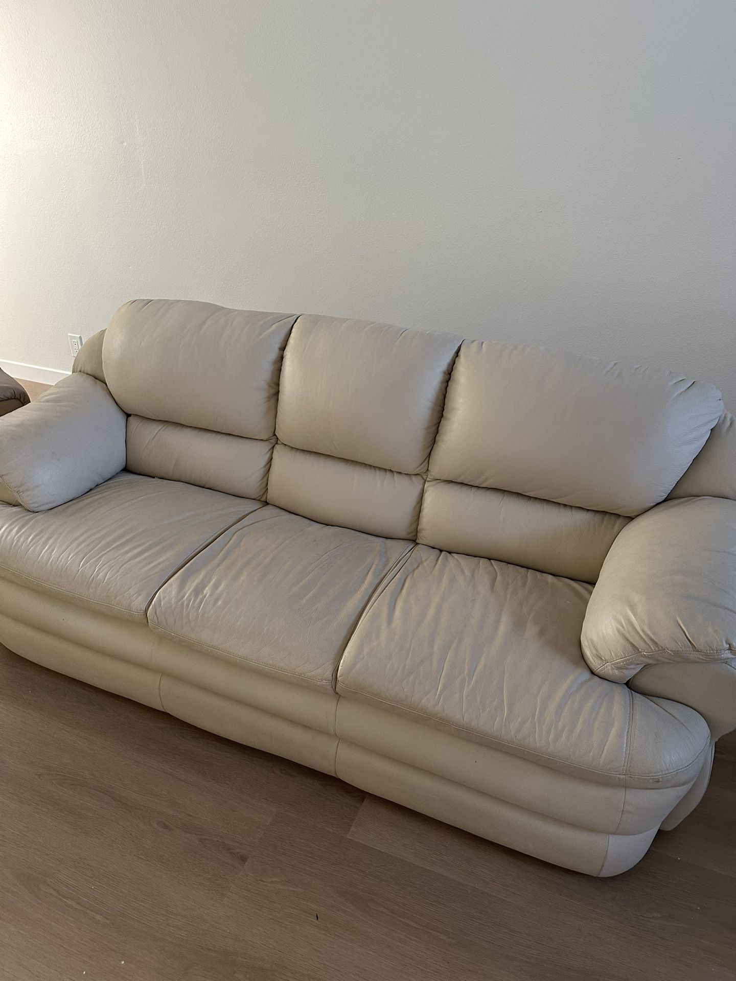 Leather Sofa - Beige