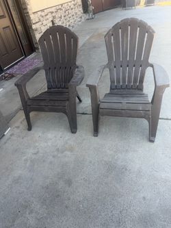 Set of 2 Plastic Adirondack Patio Chairs