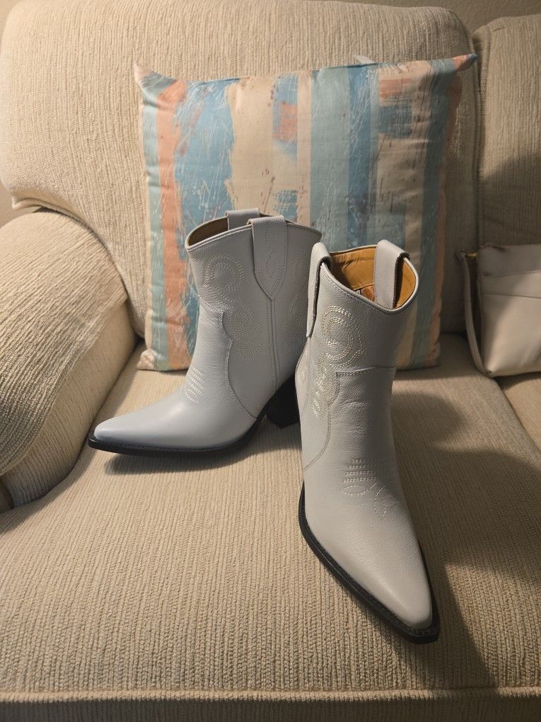 Boots Dingo Women’s Pretty & Prissy WesternBooties-SnipToe-DI-951-White-Size 8