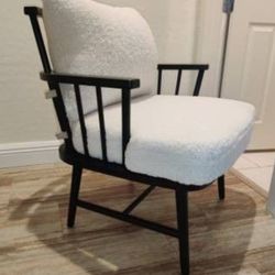 Sherpa And Black Wood occasional chair