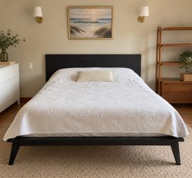 Solid Wood Queen Bed Frame – Black