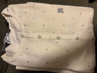 Cream Knit Sweater with Rhinestones Size 2X