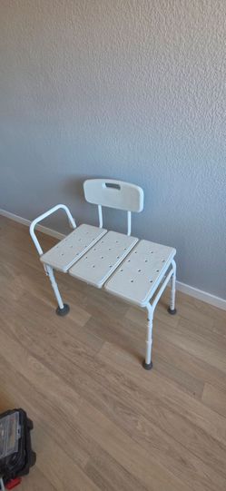 Bath Transfer Bench with Back and Armrest