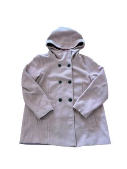 Vero moda XL  Polyester Pink Button Up Hooded Coat Jacket