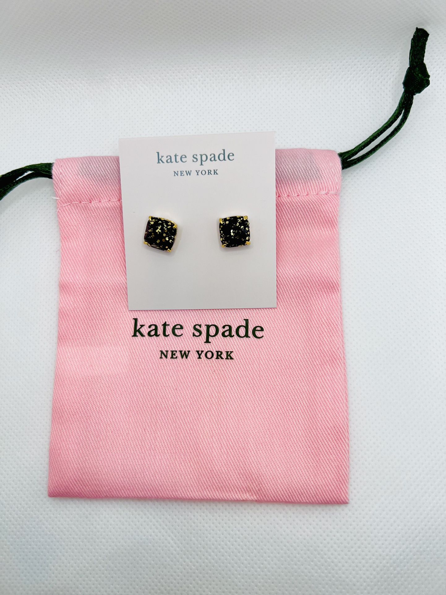 Kate Spade New York Earrings Black/ Gold Square, Glitter Stud Earrings. New  for Sale in Providence, RI - OfferUp