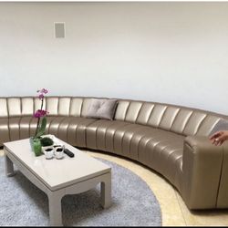     Massive Luxury Conversation Sofa – Rare 20’ Curved Sectional