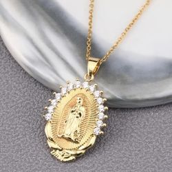 Virgen De Guadalupe Stainless Steel Necklace 
