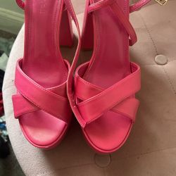 Pink Barbie wedges