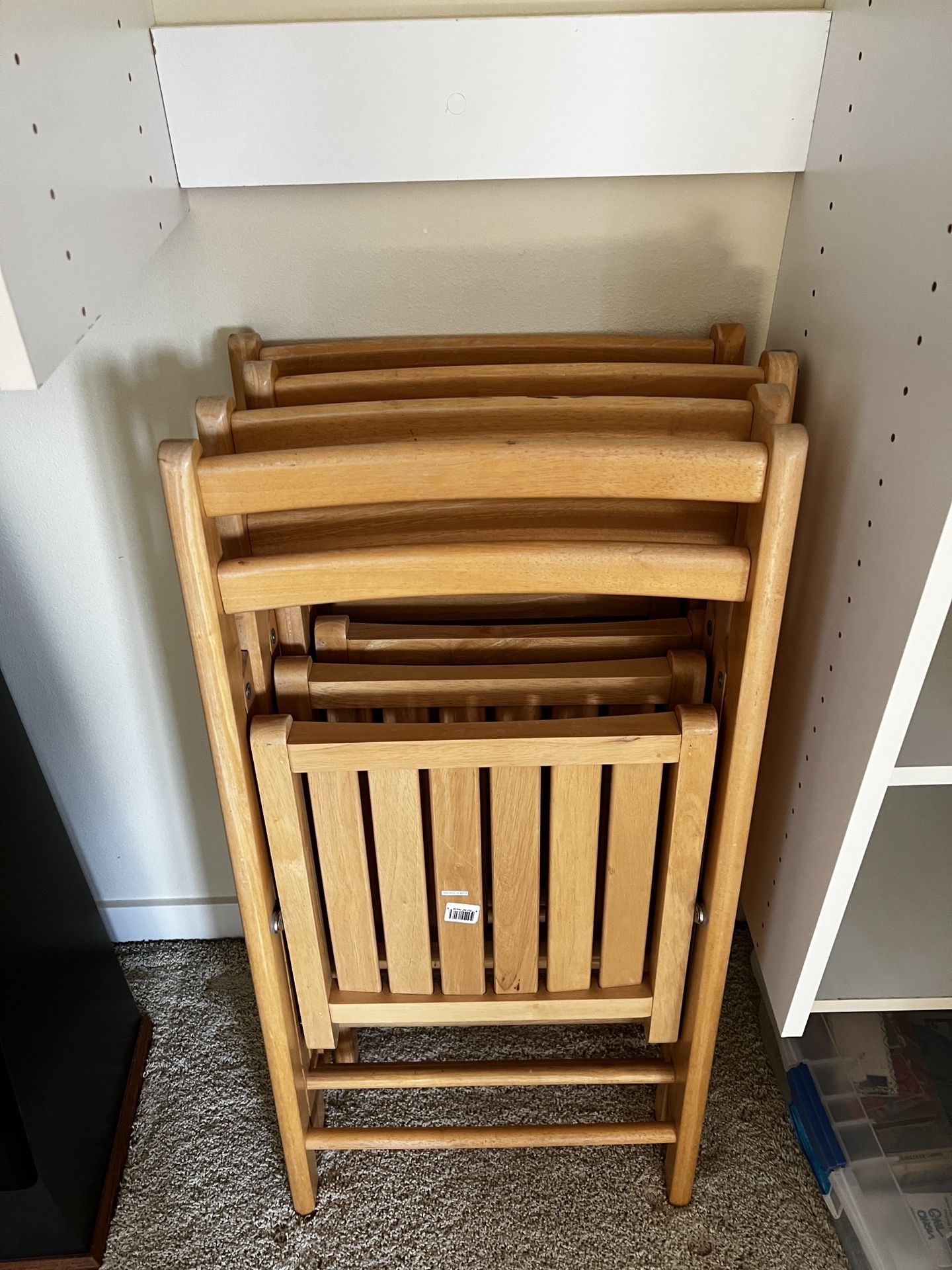 Four (4) Wooden Folding Chairs