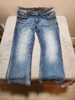 Rock Revival Men Tim Blue Jeans- 44x32