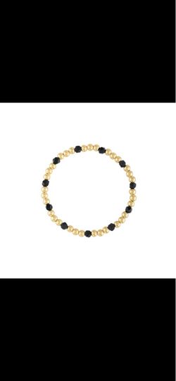 14k gold filled bead bracelet, and/or Onyx gemstone gold bead bracelet