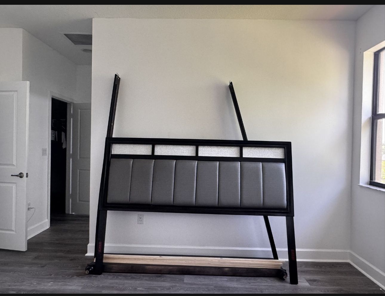 King Bedroom Set. Black And Grey. Bedframe, Chest, Dresser, Night Stand