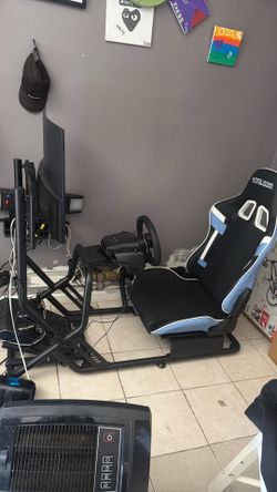 Logitech G920 steering wheel set + Ares Wing chair + xbox series x + Sim racing games
