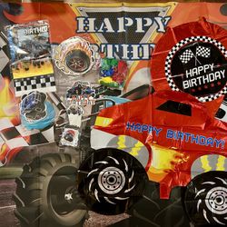 Monster Trucks Birthday Party Decoration Supplies. 