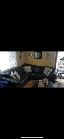 Black leather couch