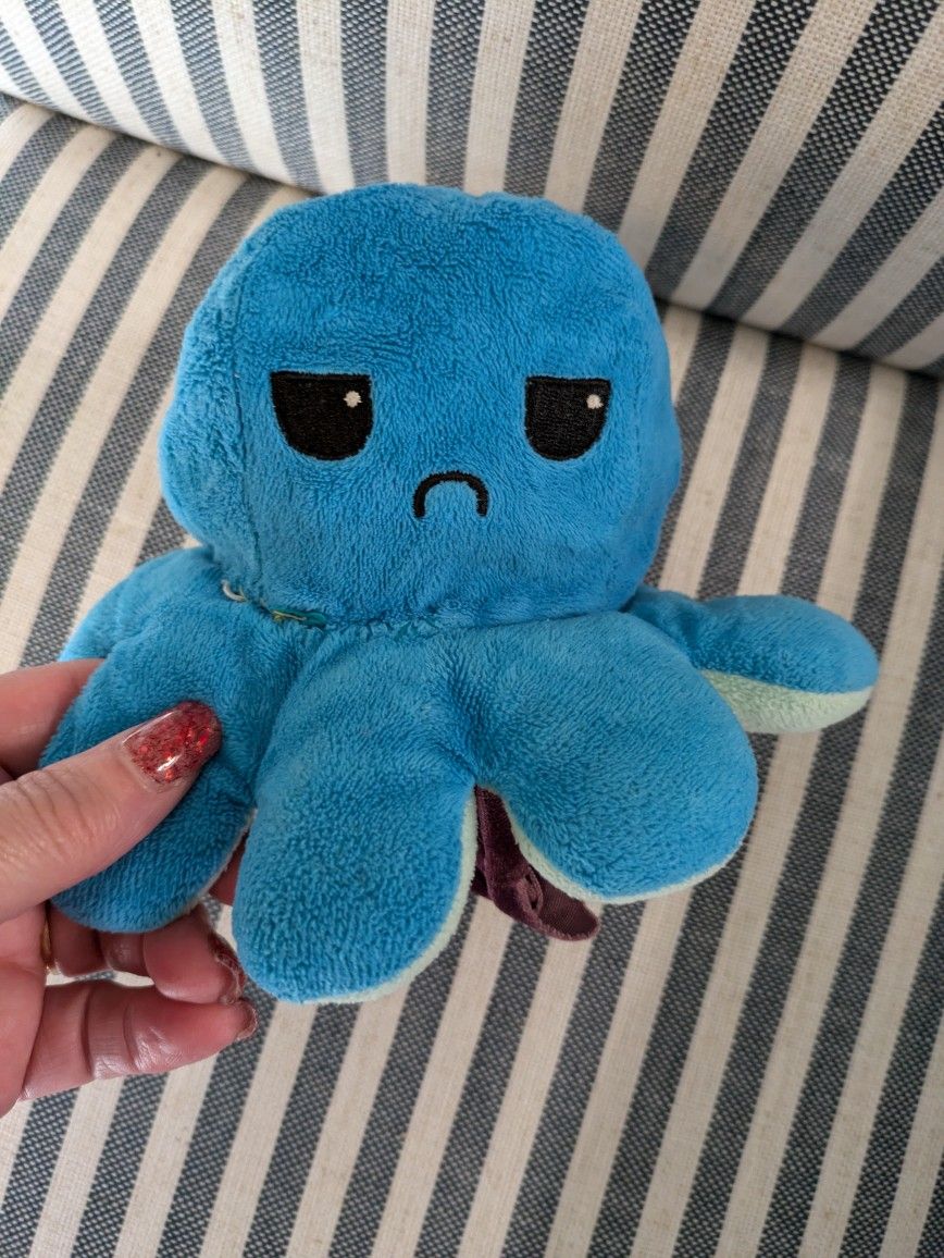 Reversible Happy/Sad Octopus Plush Toy