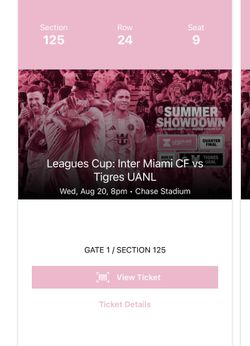 INTER MIAMI VS TIGRES UANL 4 SEATS