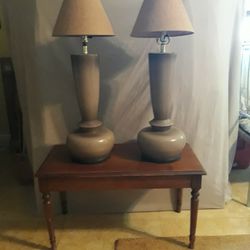 Vintage Lamps With Decor Flower Vase....