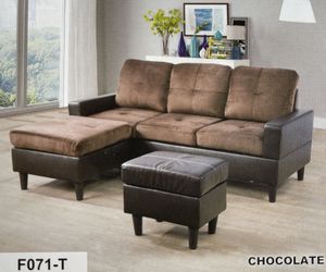 Brand New Sectional Couch With Ottoman  Sofá Sala Con Otomana Incluida Hablamos Español Christmas Sale 