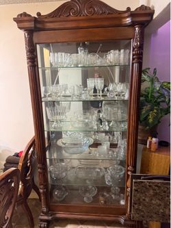 China cabinet with princess house crystal