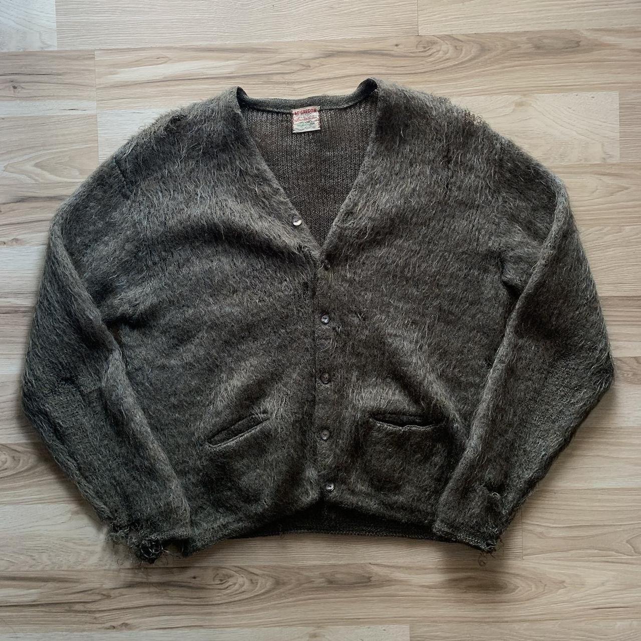 Men's Brown and Khaki Cardigan(55)45