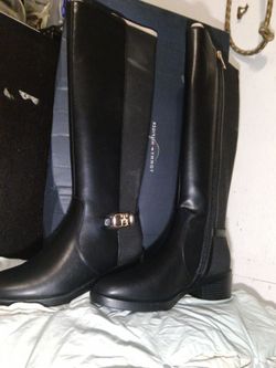 Tommy Hilfiger Black Knee-High Riding Boots
