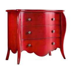 Hooker Furniture Vintage Red Bombe 3-Drawer Accent Chest