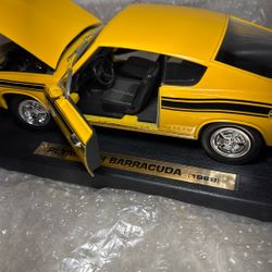 1:18 1969 Plymouth Barracuda Diecast – Yellow Mopar Muscle