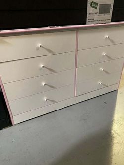 Cw 8 drawers color white - pink