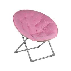 New Amazon Basics Faux Fur Saucer Shaped Chair with Foldable Metal Frame, Pink