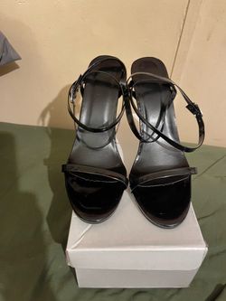 Black Strappy Patent Heels