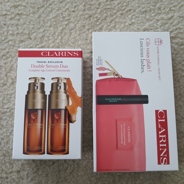 CLARINS -Double Serum Duo- Complete Age Control Concentrate - With Free Gift $55