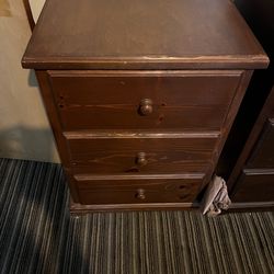 Queen bed frame with 2 nightstands