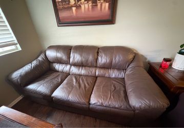 Ashley Furniture Brown Leather Sofa