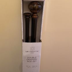 Double Drapery Rod Set 72in-144in  